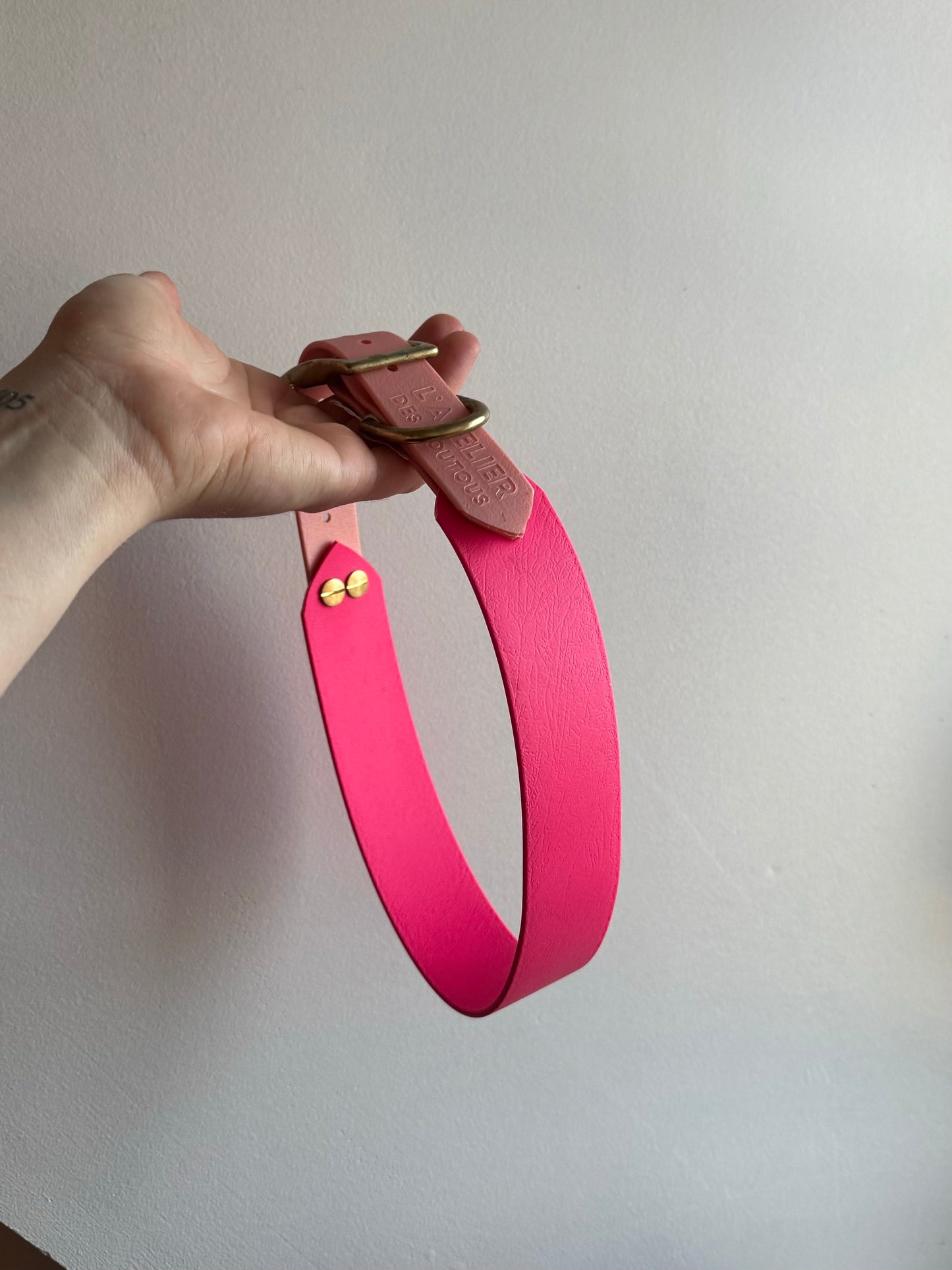 Collier en Biothane rose